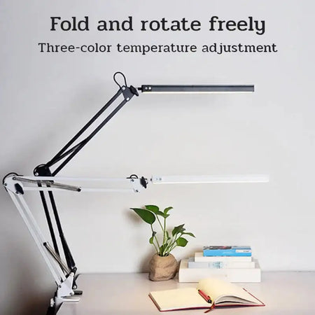 Office Bright LED Clip Desk Lamp Long Arm Eye Protection TD-black / CHINA