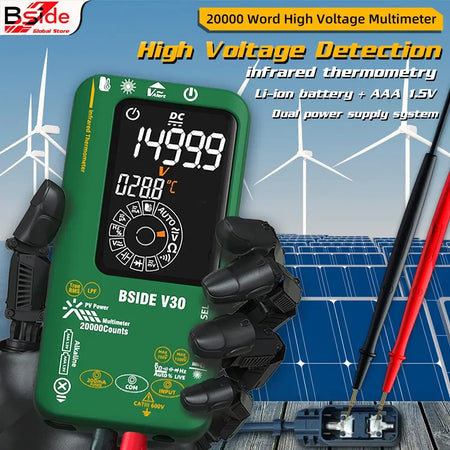 BSIDE V30 &ndash; Auto 1500V DC LPF Infrared Temp NCV Tester