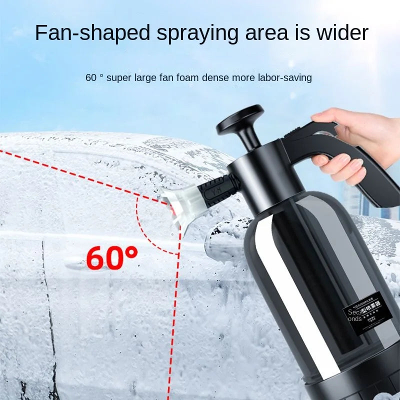 2L NoEnName Hand Pump Foam Sprayer with Three Nozzles for Car Wash and Window Cleaning