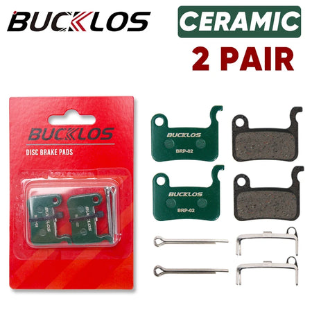 Bucklos Ceramic Hydraulic Disc Brake Pads - Wear Resistant Ceramic 2Pairs