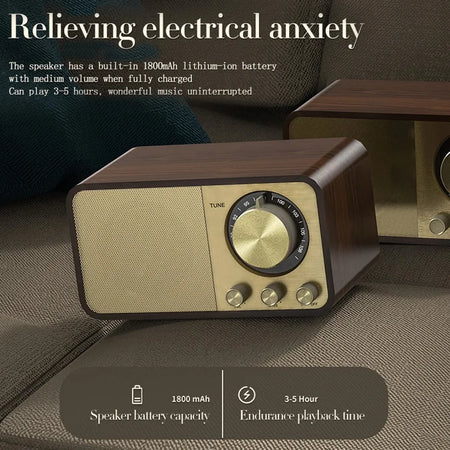 Nostalgic Bluetooth Speaker - Retro Classic Wooden Design