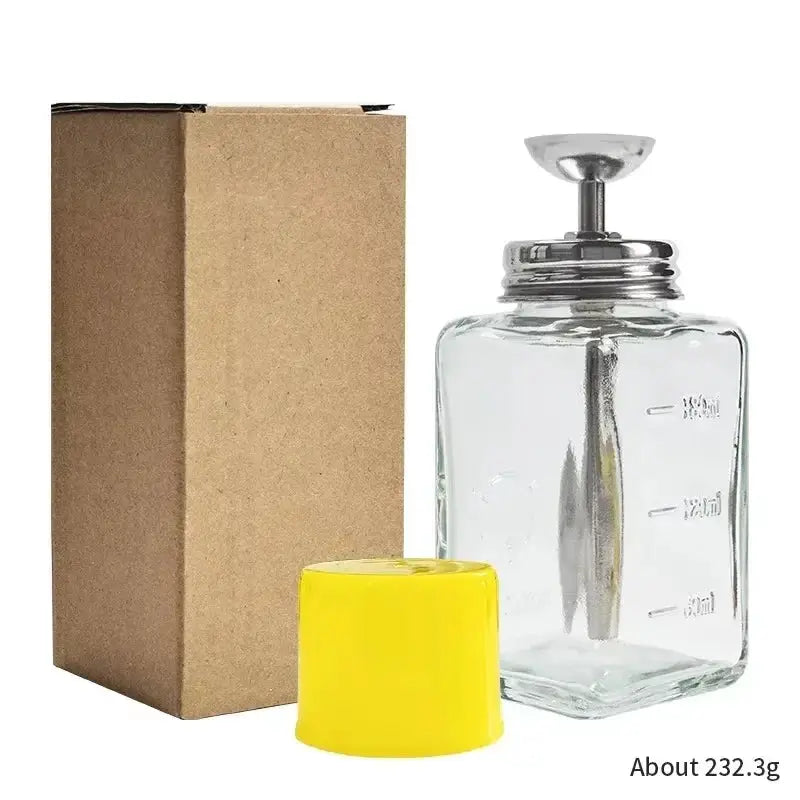 Nail glass bottle press funnel press type alcohol bottle nail remover water empty bottle cleaning liquid crystal hydraulic 180ml by InterCyprus Trading Ltd