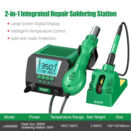LAOA Repair Soldering Station 90W &ndash; Adjustable Temp LED LA824956