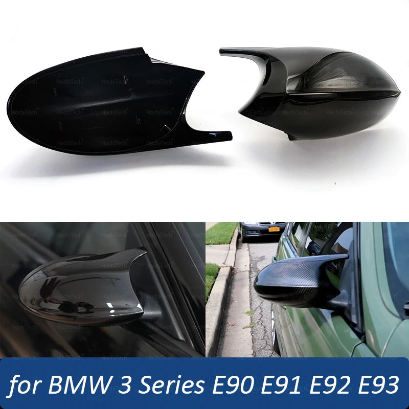 Cubiertas de espejo lateral estilo M3 negras para BMW Serie 3 E90 E91 E92