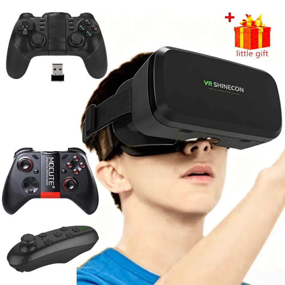 3D VR Glasses Headset for Smartphone with Game Controller Set Virtual Reality Viewer by InterCyprus Trading Ltd