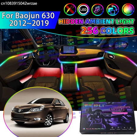 For Baojun 630 2012~2019 610 2013 2014 2015 RGB Car Interior Ambient Lights Strips Breathing Lighting Kit App Control LED strips by InterCyprus Trading Ltd