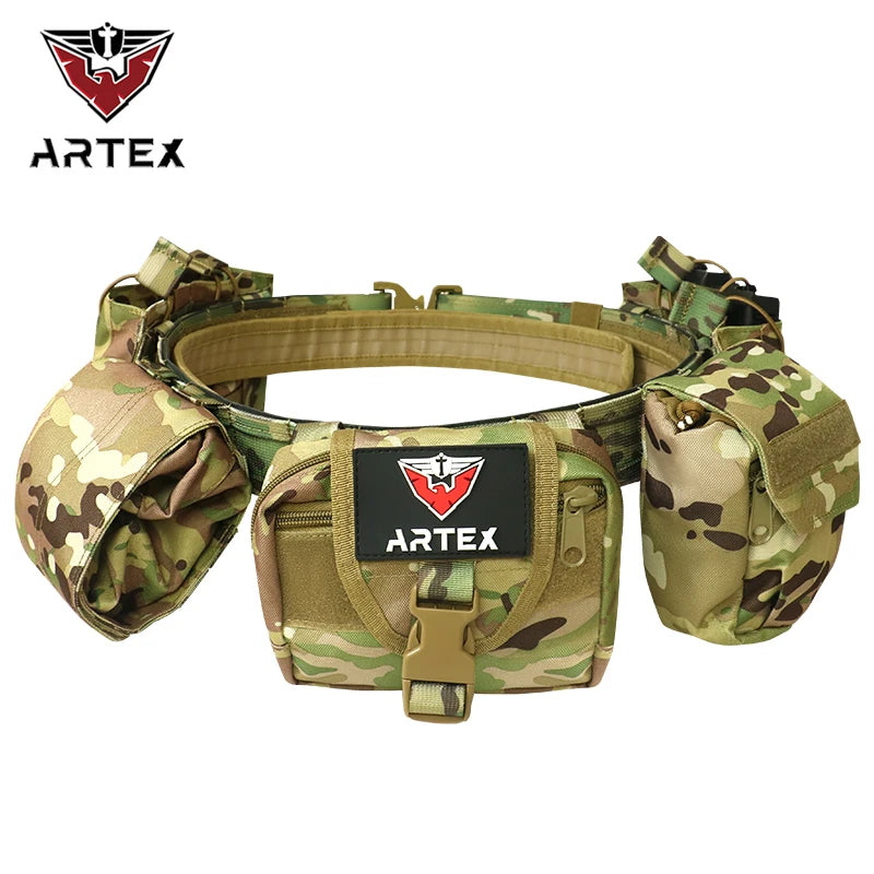 ARTEX AY-2002 Outdoor Battle Belt &ndash; Includes Pouches CP