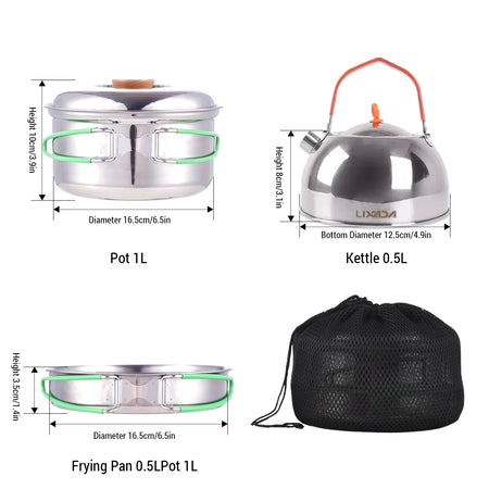 LIXADA Collapsible Camping Cookware &ndash; Ultra Lightweight