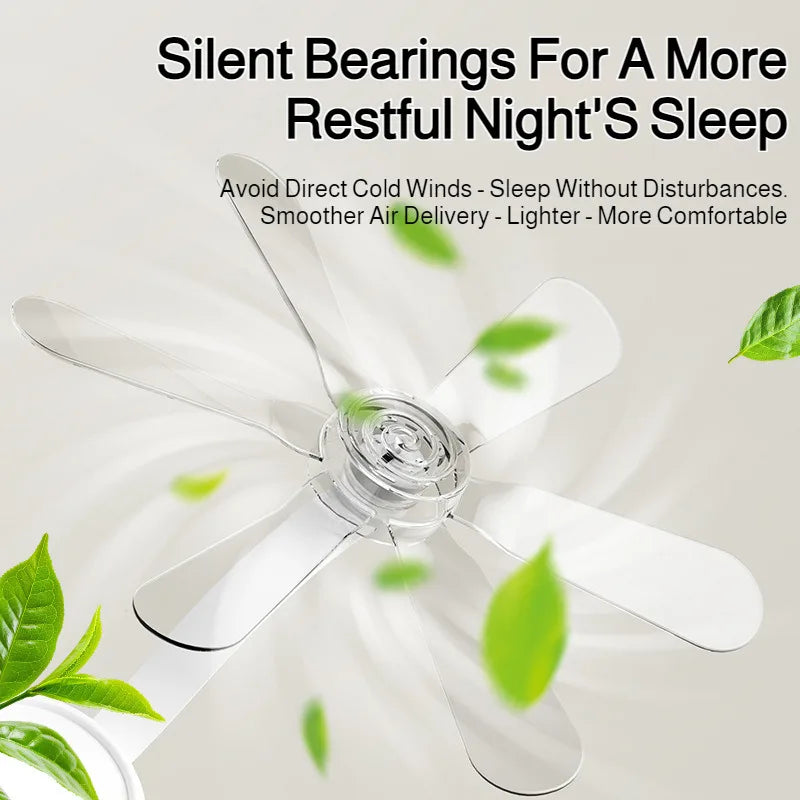 Suction Cup Wall Mounted Air Conditioning Fan - Windproof &amp; Adjustable Airflow
