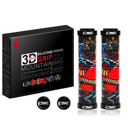 CNC Lock-On Silicone Shockproof MTB Handlebar Grips Snake king