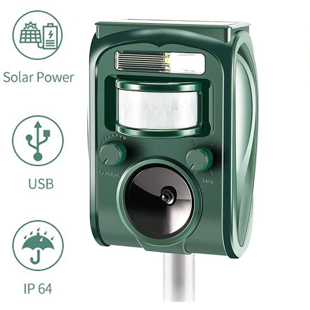 Solar Outdoor Ultrasonic Insect Repellent &ndash; 6M-8M Range