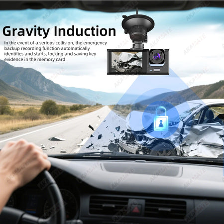 AKAMATE Car DVR 3 Camera Recorder &ndash; 1080P 3-Channel