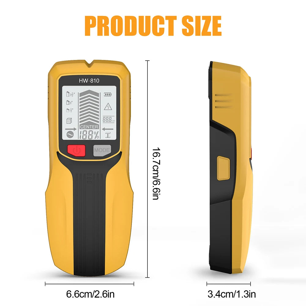 HW-810 - Six In One Wall Scanner With Metal Detector Yellow