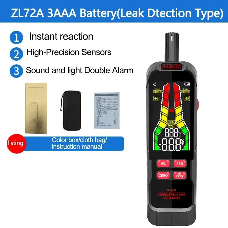 Gas Leak Detector With LCD Display And Alarm For Methane LPG ZL72A