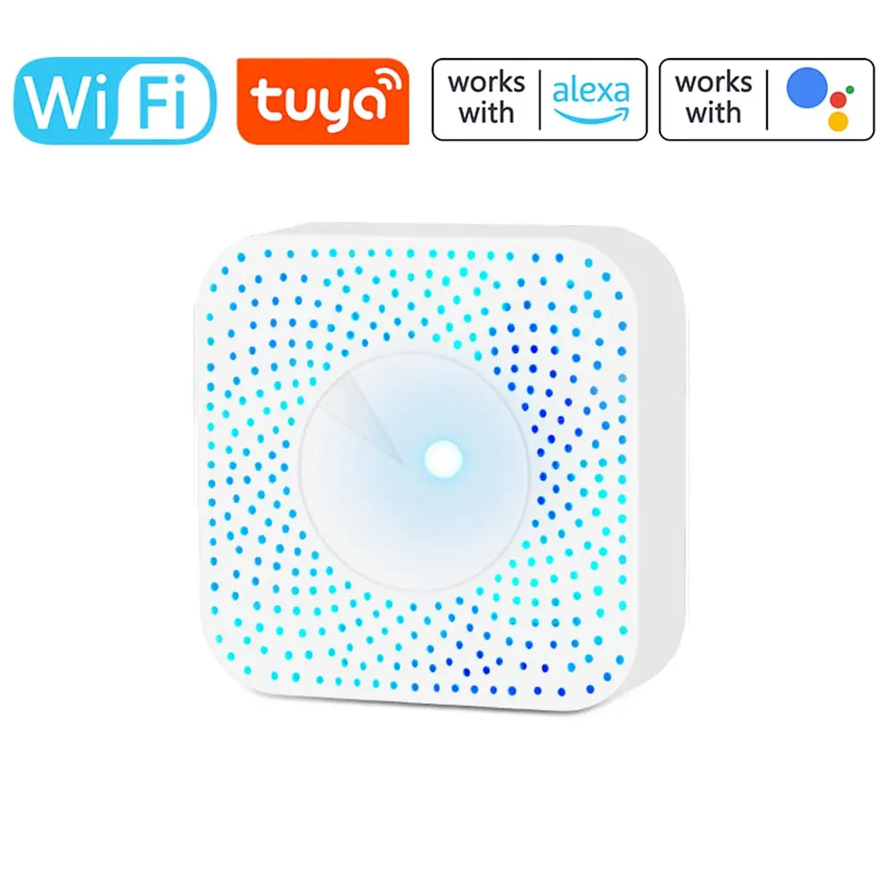 Tuya WiFi 6-In-1 Air Quality Monitor &ndash; Voice Assistant Ready WHITE