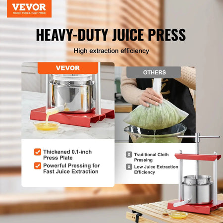 VEVOR Stainless Steel Manual Fruit Press For Home Kitchen