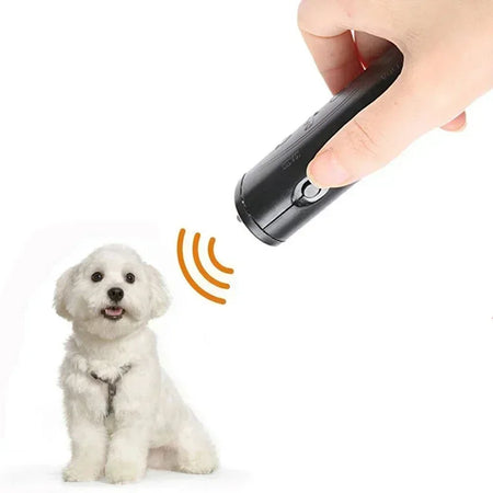 3-in-1 Ultrasonic Dog Bark Stopper &amp; Trainer with LED Flashlight