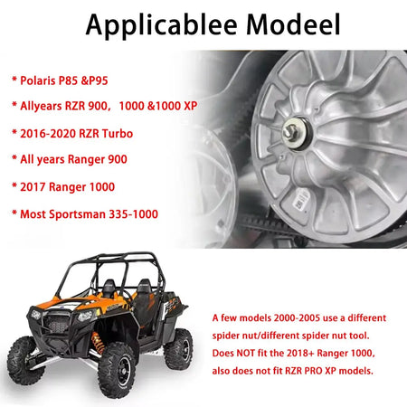 Complete Primary Clutch & Secondary Service Tools Kit For Polaris P-90 RZR 900 1000 & 2016-2021 Turbo Ranger 900 1000 General by InterCyprus Trading Ltd