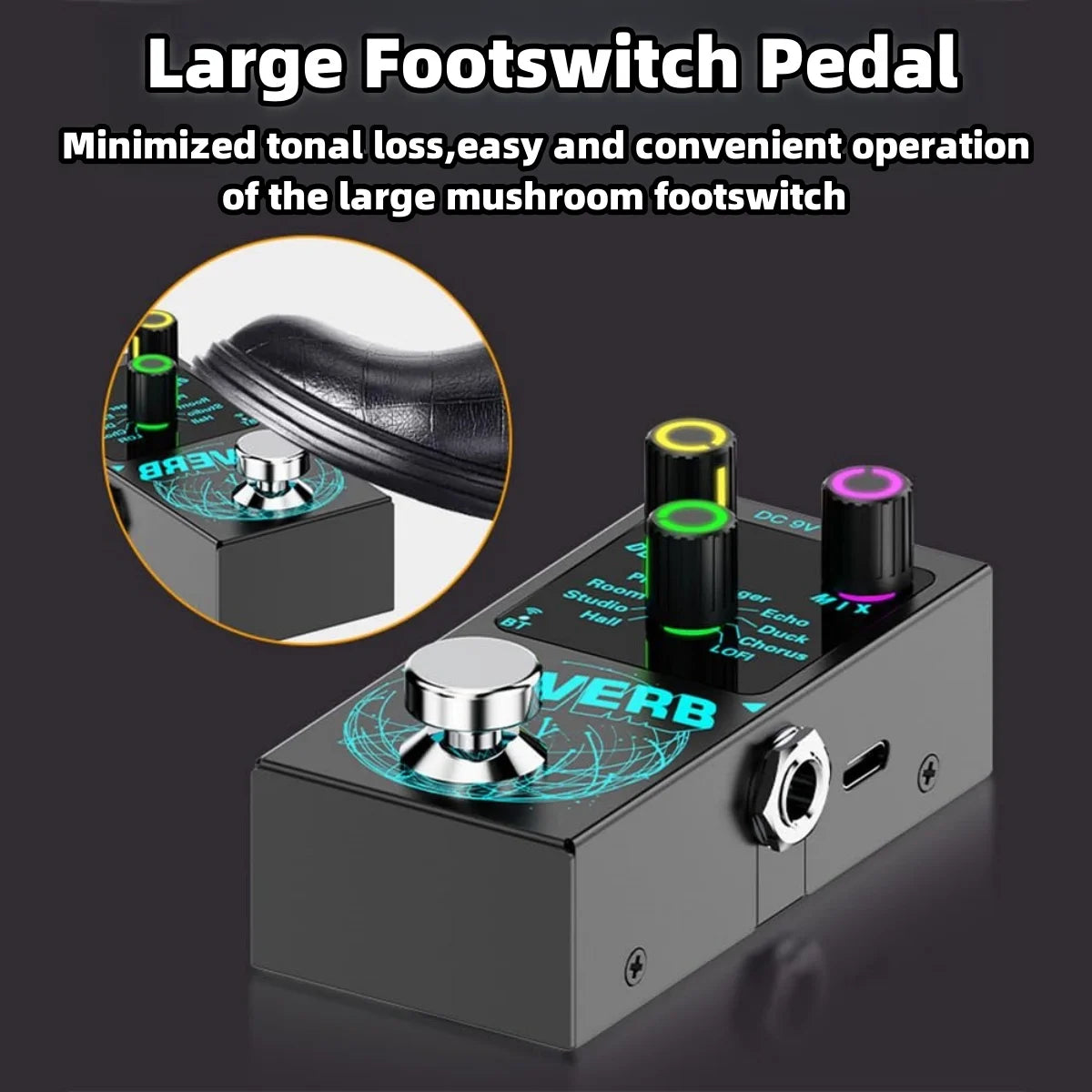 Miwayer Mini Digital Reverb Guitar Effects Pedal &ndash; 9 Reverbs