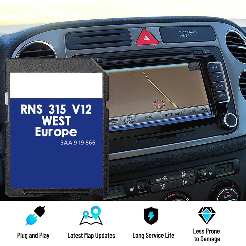 Actualizare card SD pentru VW RNS315 Sat Nav Europa de Vest