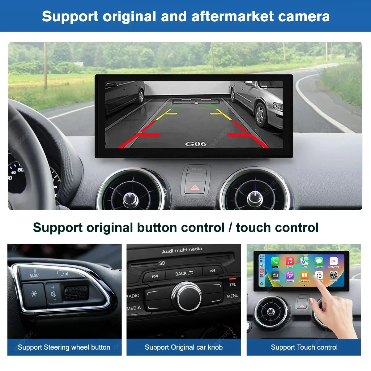 12.3'' Ultra-thin Multimedia touchScreen Wireless Carplay Android Auto For Audi A1 2012-2018 With Mirror Link Airplay Function by InterCyprus Trading Ltd