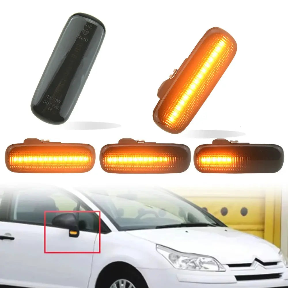 LED Dynamic Side Mirror Turn Signals for Citroen C4 MKI 2006-2010 by InterCyprus Trading Ltd