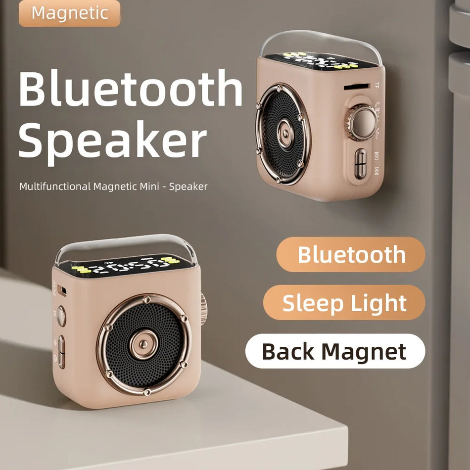 Mini Bluetooth-Lautsprecher mit Zeitanzeige, Nachtlicht, Freisprech-MP3-Player