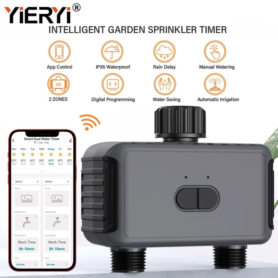 🟠 Tuya WiFi Smart Valve Automatic Water Timer Outdoor Farm Garden Intelligent Sprinkler Timer Work με Alexa και Google Assistant