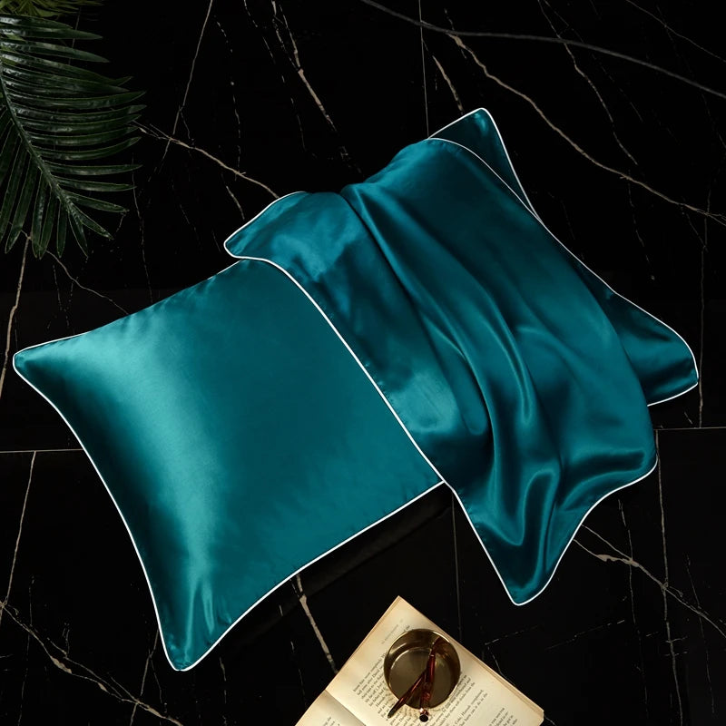 Mulberry Silk Charmeuse Pillowcase &ndash; Luxurious Comfort for Hair and Skin Blue / 480x740mm  1pc
