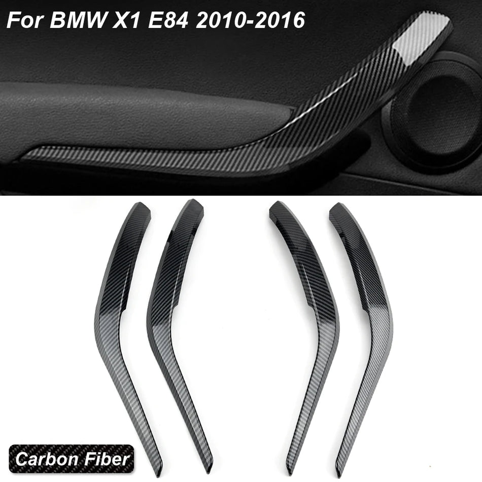 Manijas de tirón de reposabrazos de puerta interior izquierda y derecha con cubierta para BMW X1 E84