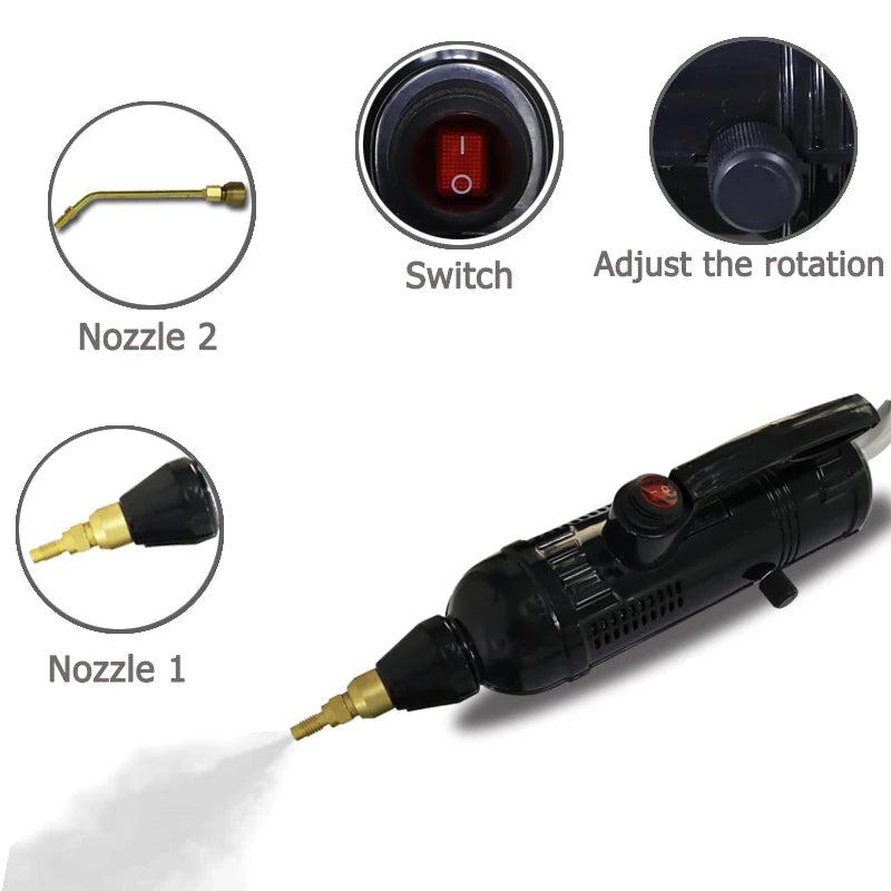 1800W High Pressure Steam Cleaner - Multi-Function Sterilizer &amp; Stain Remover