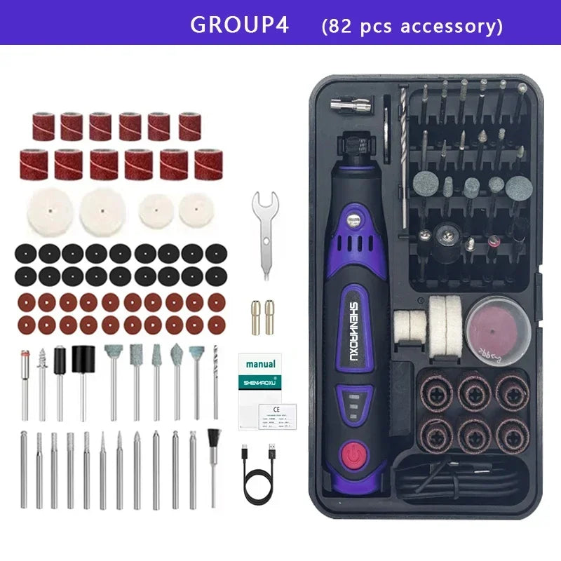 SHENHAOXU Cordless 3-Speed Mini Rotary Tool Grinder for Home DIY 82 accessory