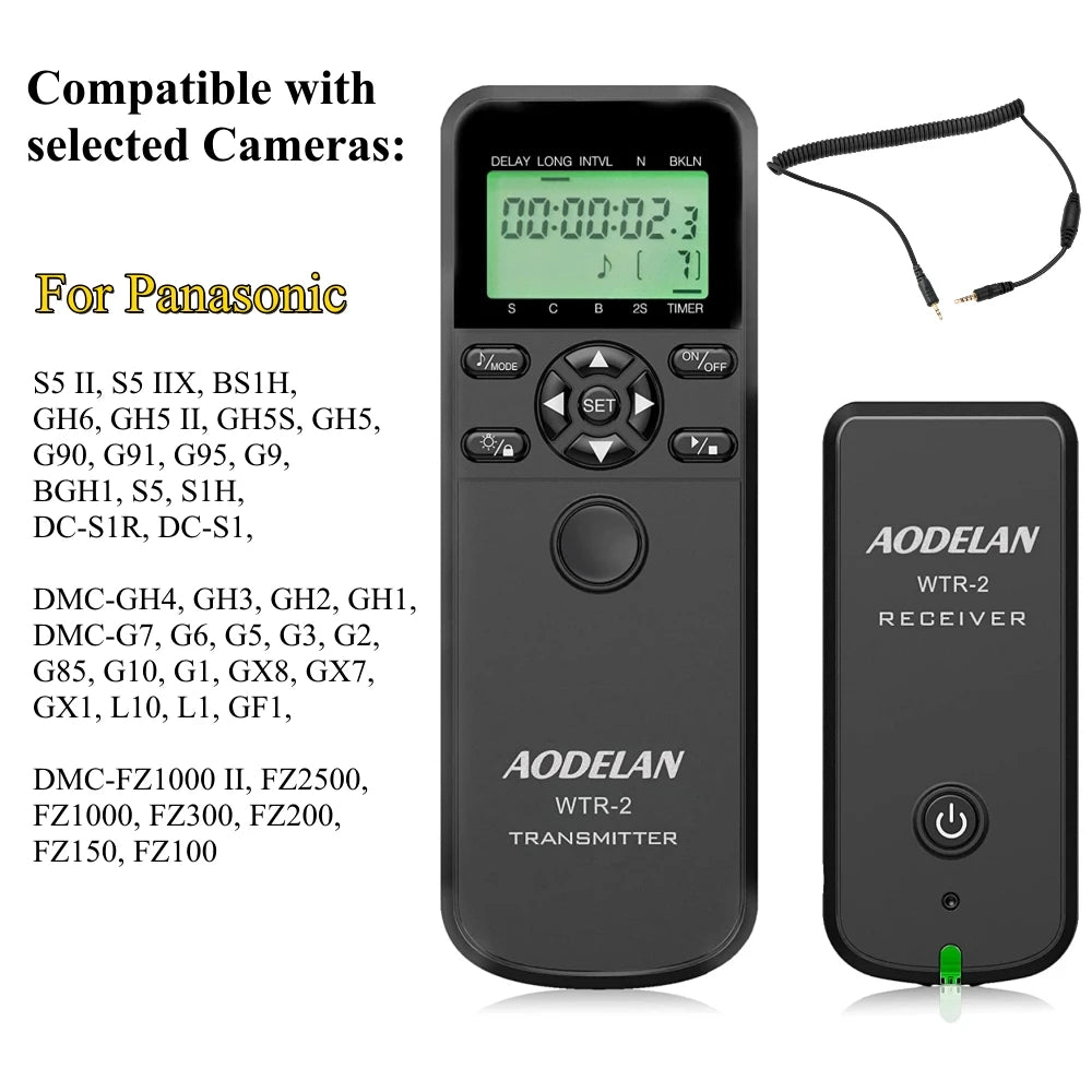 AODELAN WTR-2 Wireless Timer Lapse Intervalometer Remote Control for Multi-Brand Cameras P6 for panasonic / China