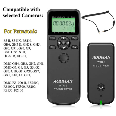 AODELAN WTR-2 Wireless Timer Lapse Intervalometer Remote Control for Multi-Brand Cameras P6 for panasonic / China
