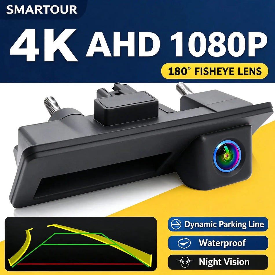 4K AHD 1080P Dynamic Trajectory Reverse Camera For Audi A4L A6L Q3 Q5 Q7 A3 VW Tiguan Sagitar Lavida Passat Touareg Trunk Handle by InterCyprus Trading Ltd