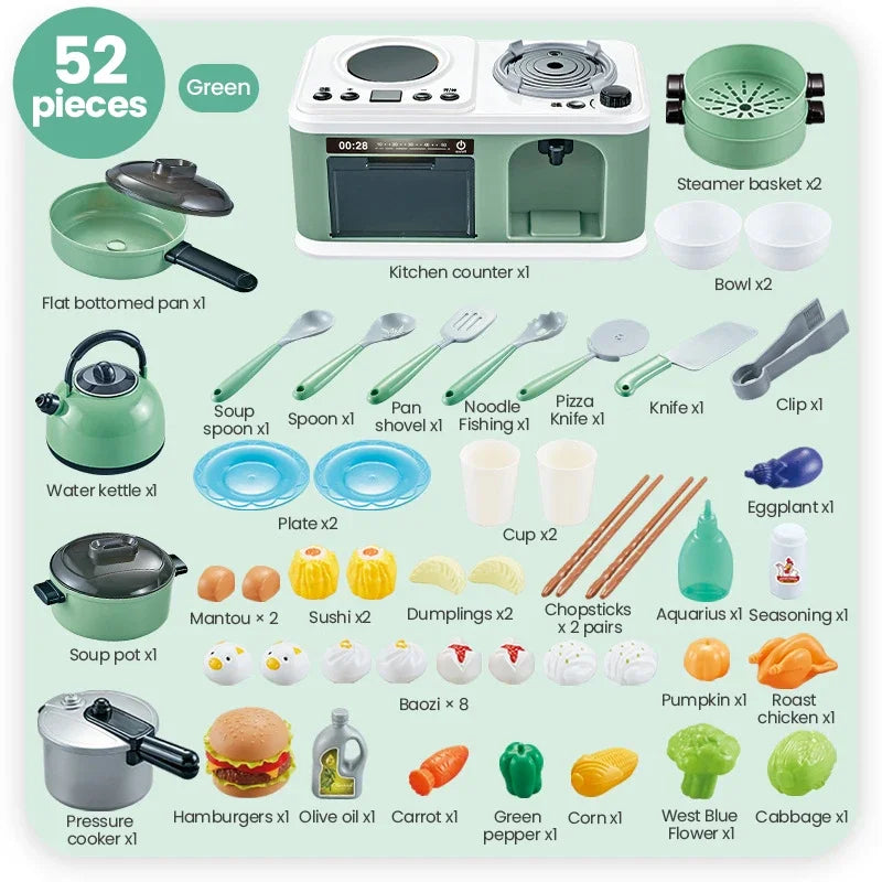 Kids Mini Kitchen Accessories Set &ndash; Induction Pretend Play 52p B water spray