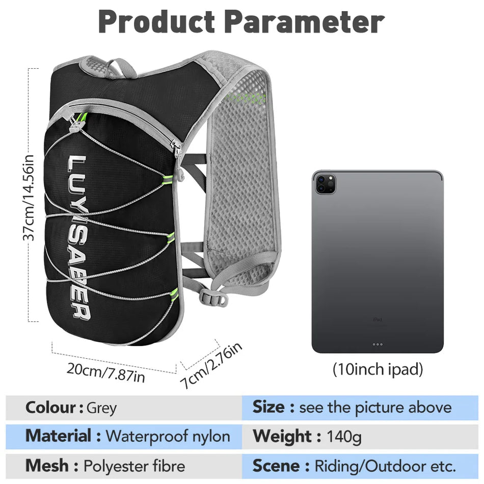 Ultralight Nylon Hydration Vest for Trail Running and Cycling