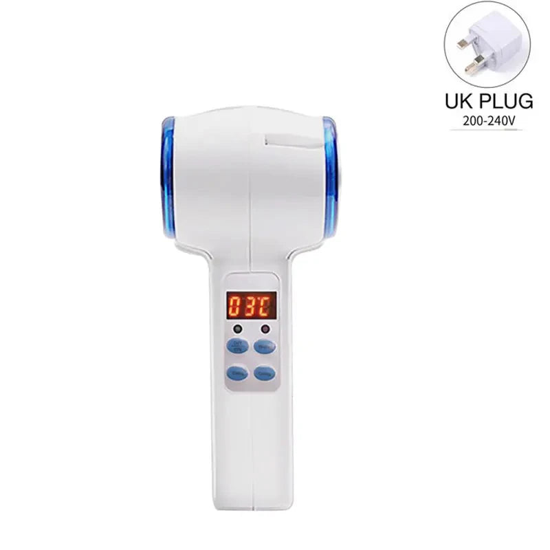 A0807 &ndash; Hot And Cold Double Head Massager With Blue Light UK plug