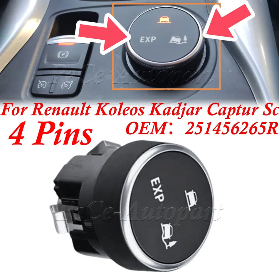 Renault Koleos Kadjar Captur için Sürüş Modu Seçici Anahtarı 251456265R