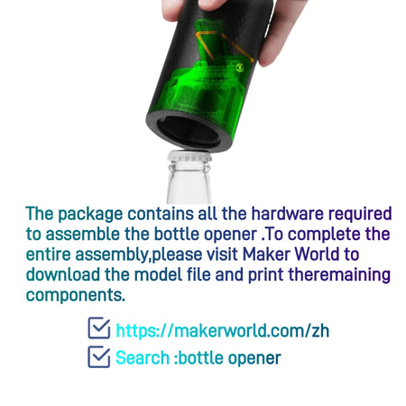 Bambu Lab 3D Printing DIY Jet Engine Model Parts Kit Bottle Opener / DIY Parts Kit