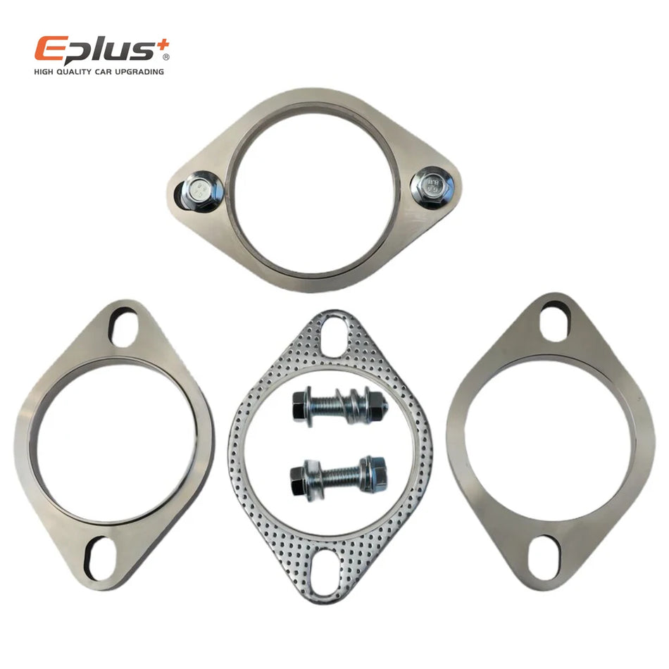 Eplus Universālais 304 nerūsējošā tērauda izplūdes flanša savienojums, 2 caurumi 51mm 63mm 76mm