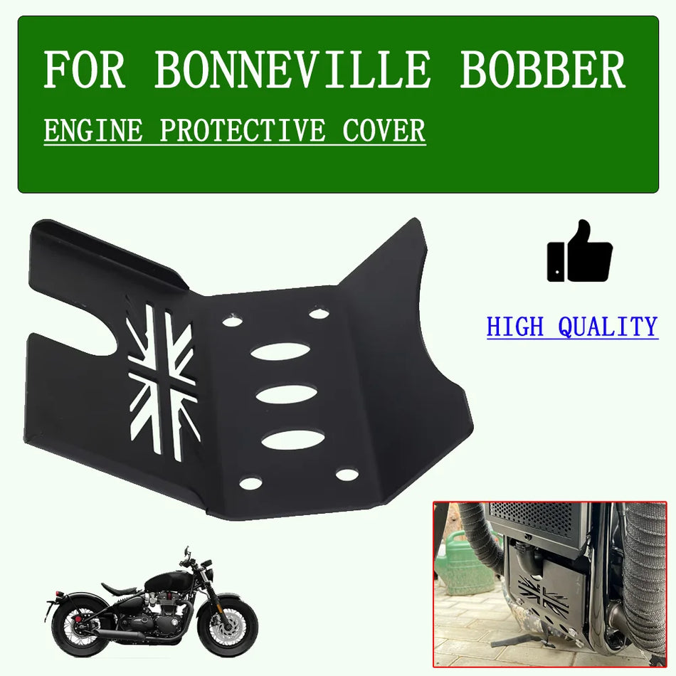 Triumph Bonneville Bobber Engine Protective Skid Plate, Black