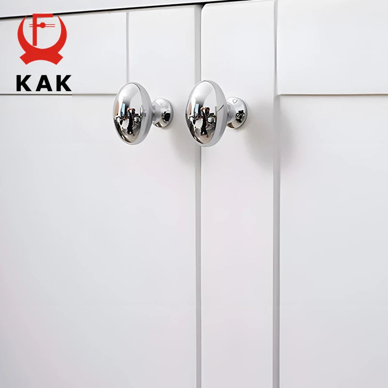 KAK 35mm Drawer Knobs and Cabinet Handles Bright Chrome