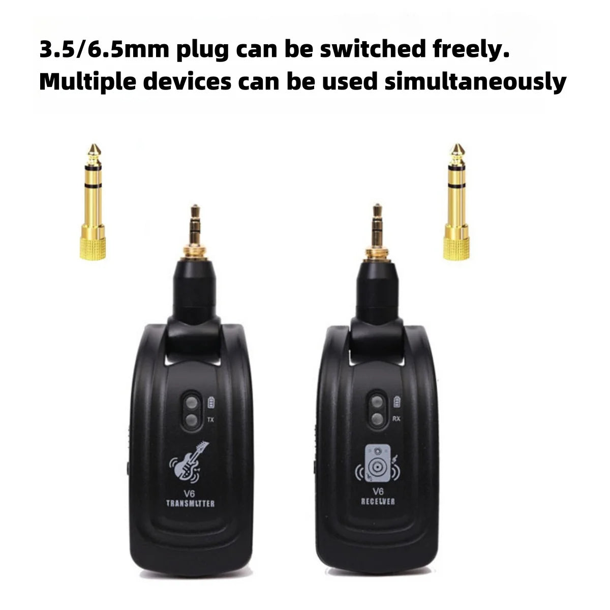 Miwayer V6 Wireless Guitar System &ndash; Rechargeable 2 In 1 Plug