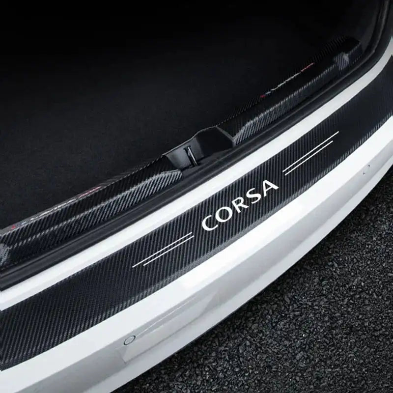 Opel Corsa Door Threshold Protectors Carbon Fiber Leather
