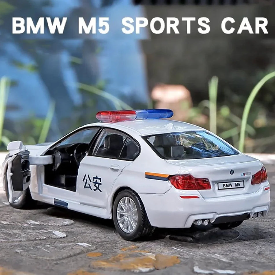 Coche de policía de aleación a escala 1:36, puertas que se abren para BMW M5.