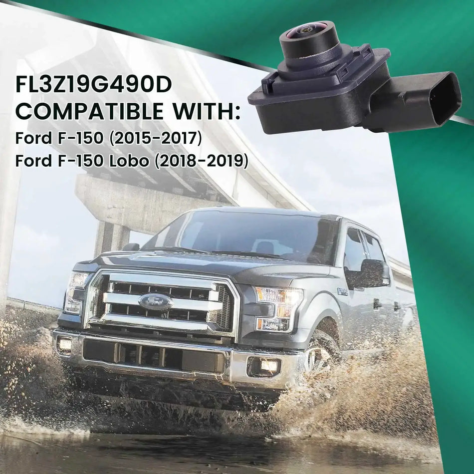 Waterproof Backup Camera with Guiding Lines for Ford F150 2015-2019 Replaces FL3Z-19G490D by InterCyprus Trading Ltd