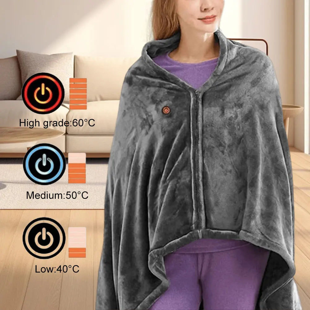 5V USB Electric Heated Blanket Shawl &ndash; Three Heating Levels