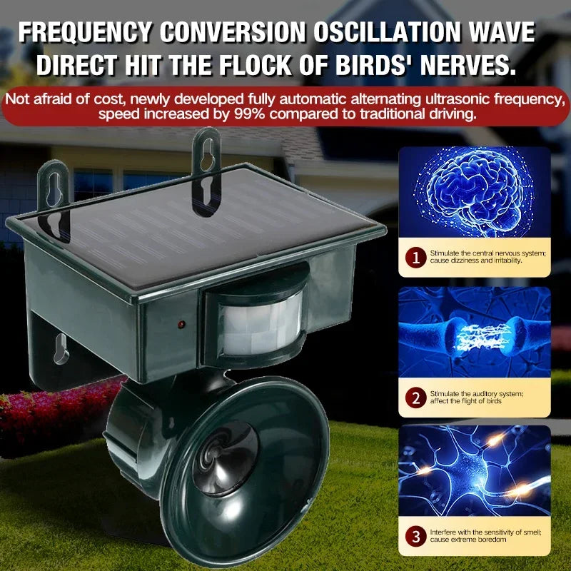 Solar Ultrasonic Bird Repellent &ndash; Eco-Friendly Solar Power