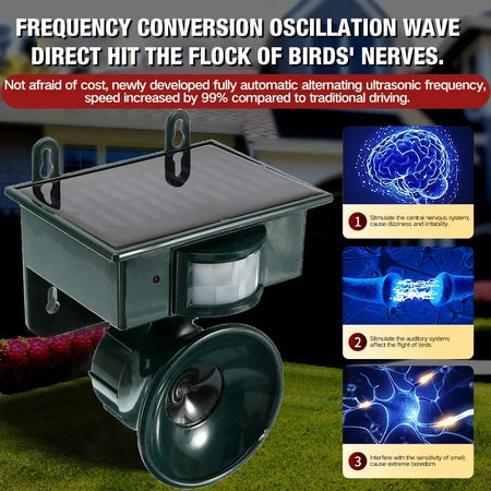 Solar Ultrasonic Bird Repellent &ndash; Eco-Friendly Solar Power